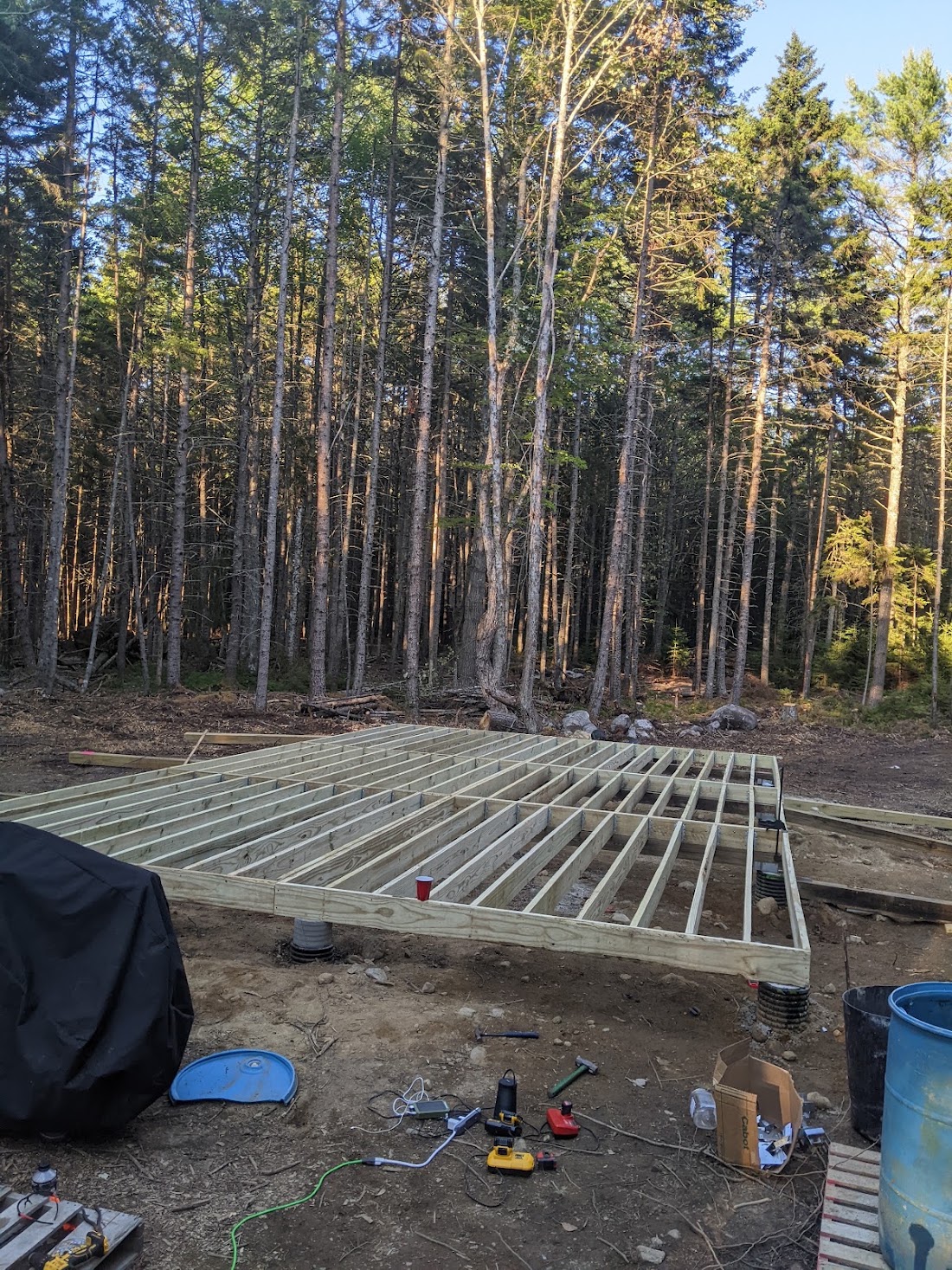 Pavilion floor box in place