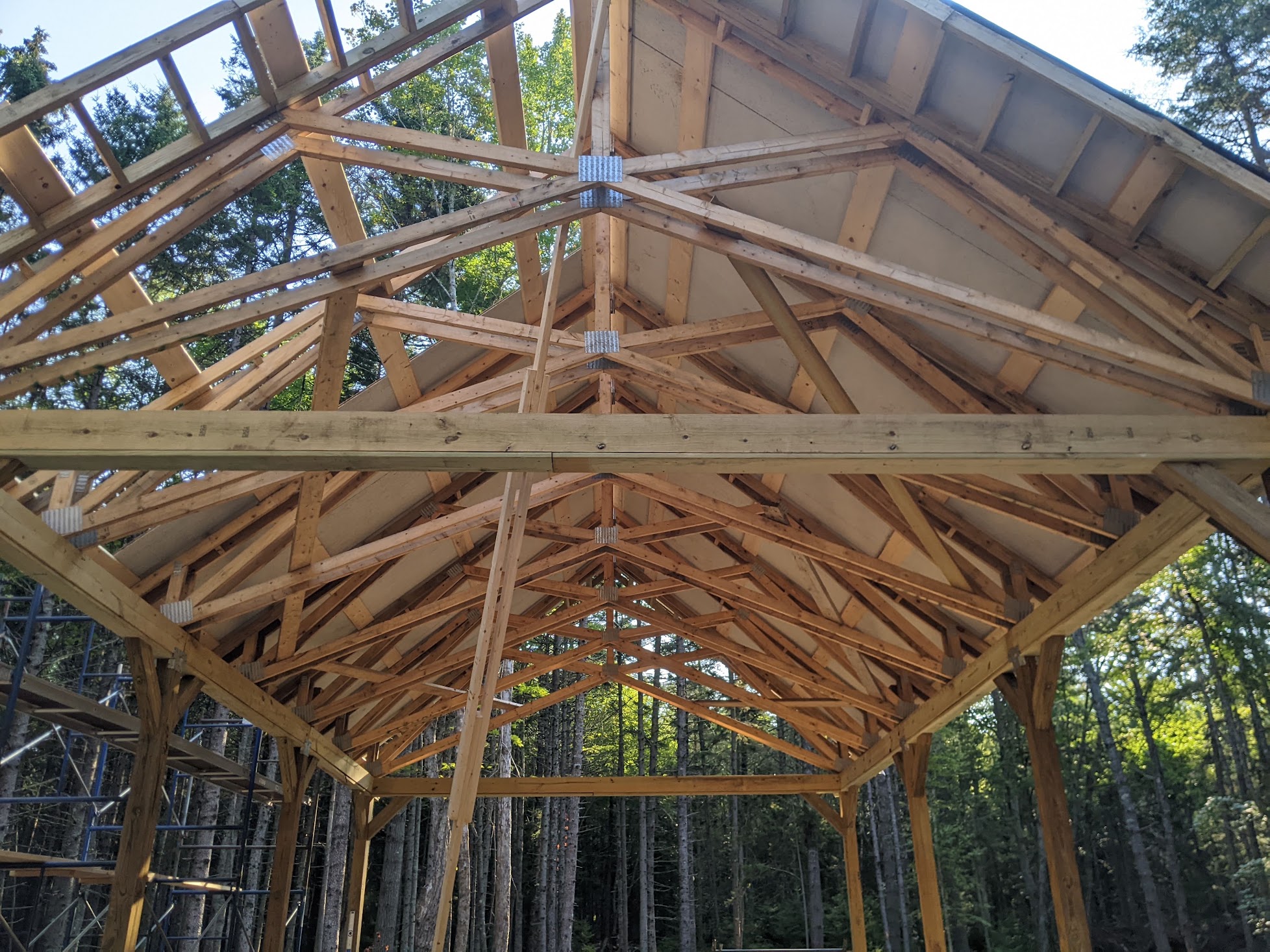 Mostly done installing sheathing on the roof