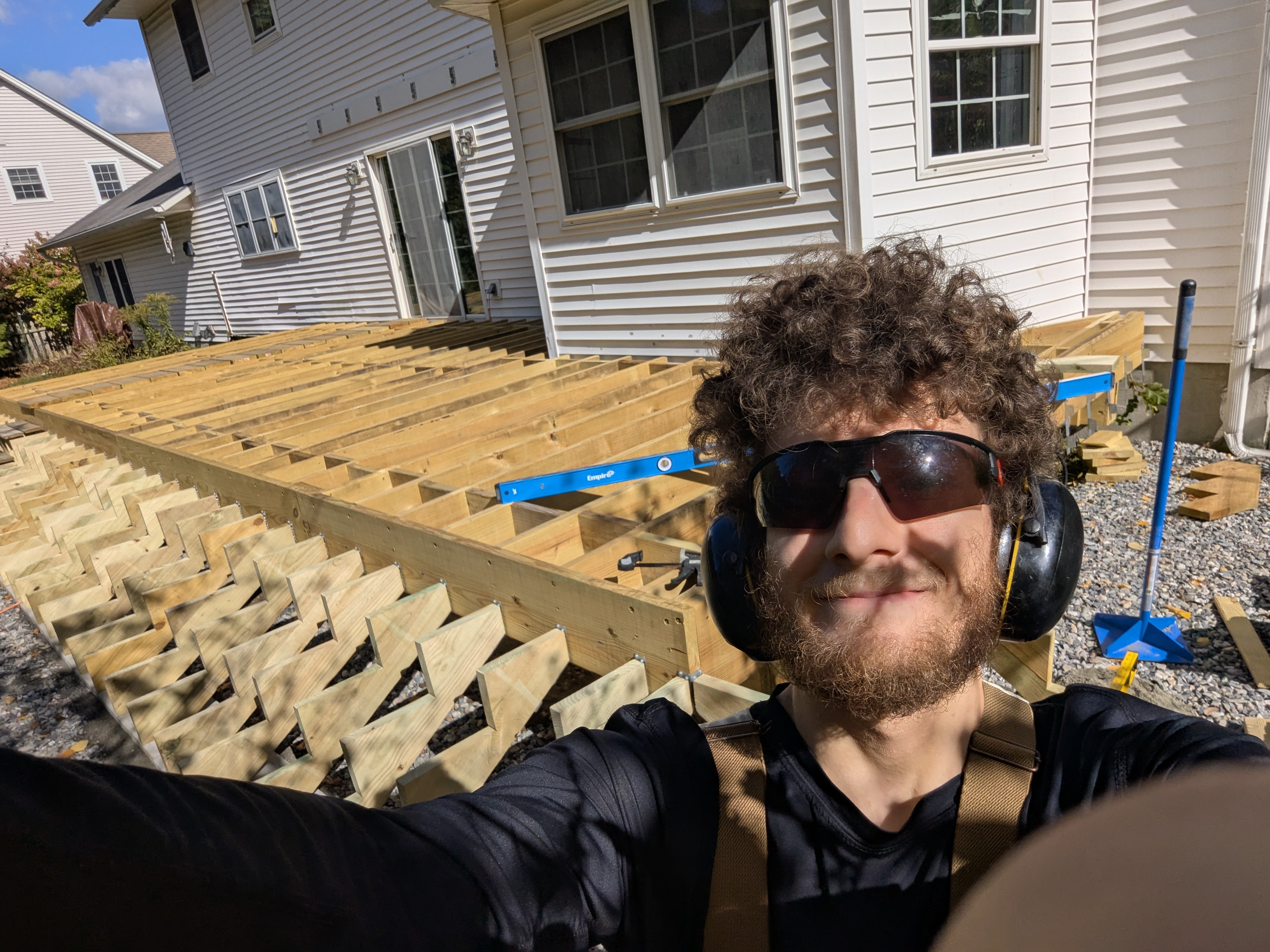 Corin building a deck
